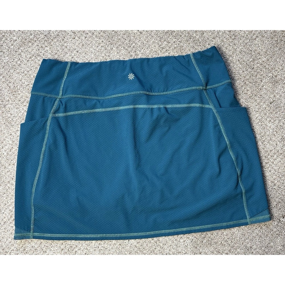 Athleta Women's Medium Athletic Skort Skirt Solid Blue Pockets Pickleball Tennis